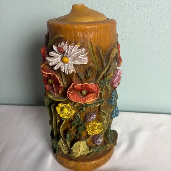 Vintage Gunter Kerzen Hand Carved Eternal Candle 12" x 5.5" x 5.5" Refillable - Picture 2 of 7